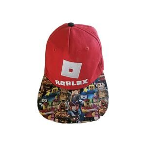 ROBLOX Video Game Cap Hat Red w/ Character Brim Snapback Youth OSFM